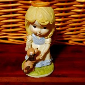 Vintage Rare Tender Times Figurines Angel With Dog Figurine